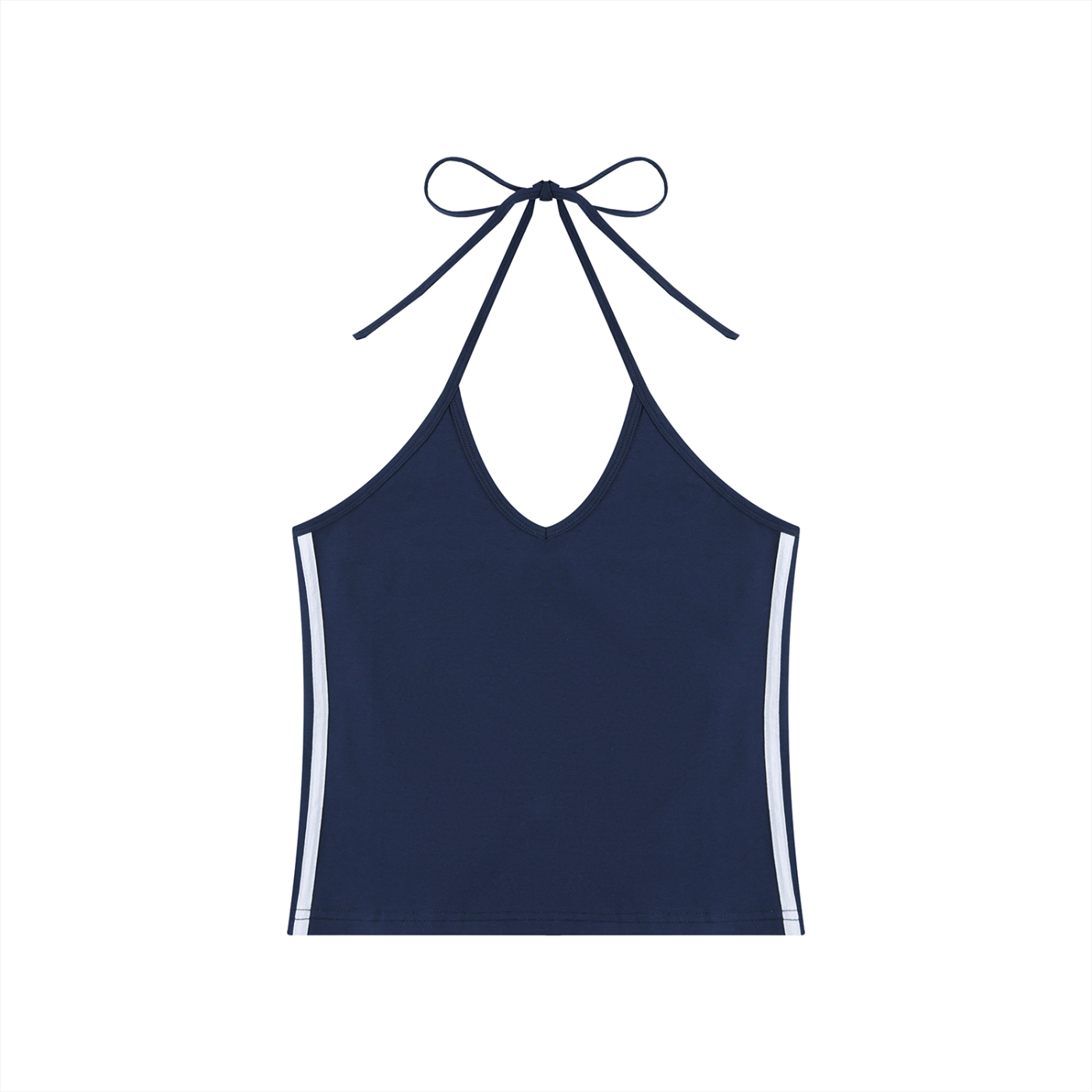 New Mode Women's Color Block Halter Crop Tank Top