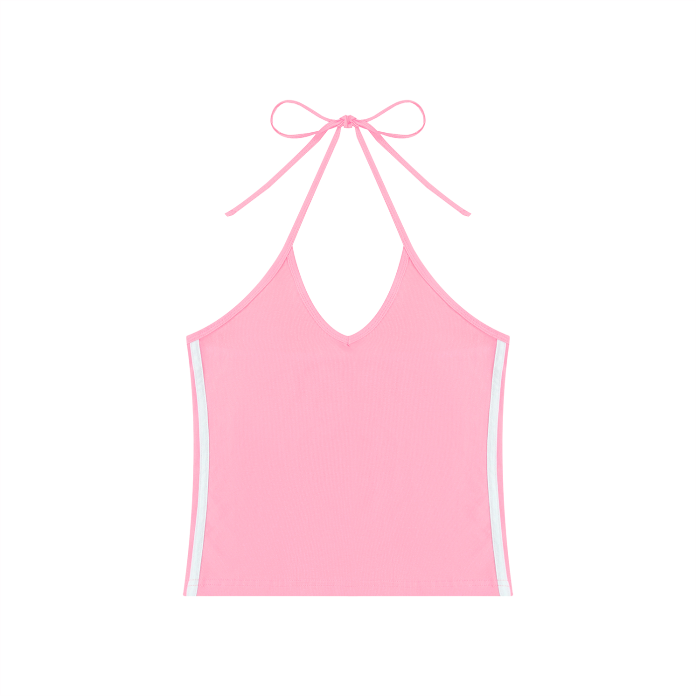 New Mode Women's Color Block Halter Crop Tank Top