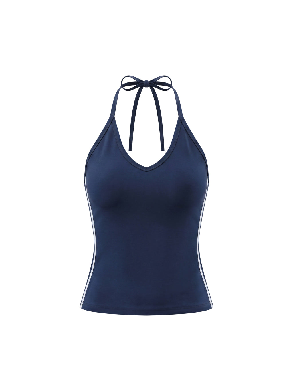 New Mode Women's Color Block Halter Crop Tank Top
