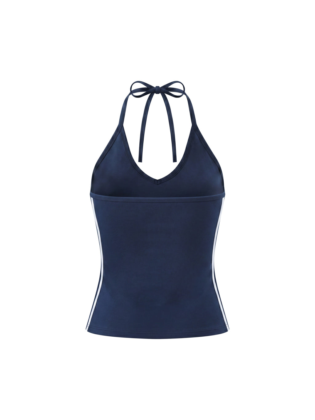 New Mode Women's Color Block Halter Crop Tank Top